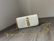 Fendi Logo Lettering Chain-link White Wallet - 1