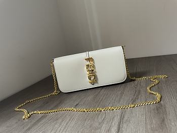 Fendi Logo Lettering Chain-link White Wallet