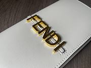 Fendi Logo Lettering Chain-link White Wallet - 5