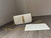 Fendi Logo Lettering Chain-link White Wallet - 4