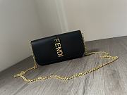 Fendi Logo Lettering Chain-link black Wallet - 1