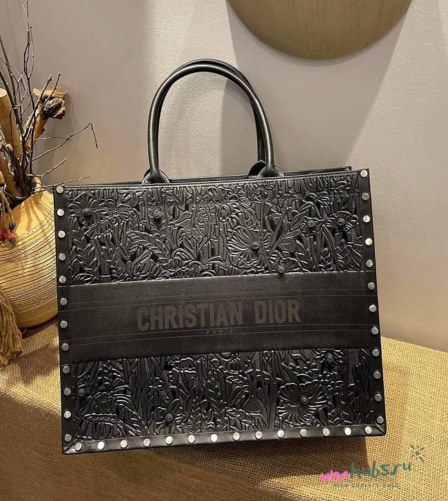 Dior Hand-painted Overlays Black Book Tote 41cm Bag - 1