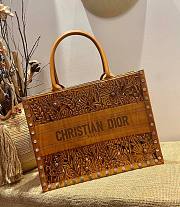 Dior Hand-painted Overlays Brown Book Tote 36cm Bag - 3