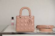 Dior lady small beige motif leather bag - 6