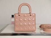 Dior lady small beige motif leather bag - 3