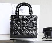 Dior lady small black motif leather bag - 3