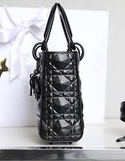 Dior lady small black motif leather bag - 5