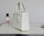 Dior lady small white motif leather bag - 6