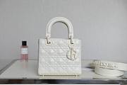 Dior lady small white motif leather bag - 4
