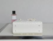 Dior lady small white motif leather bag - 5