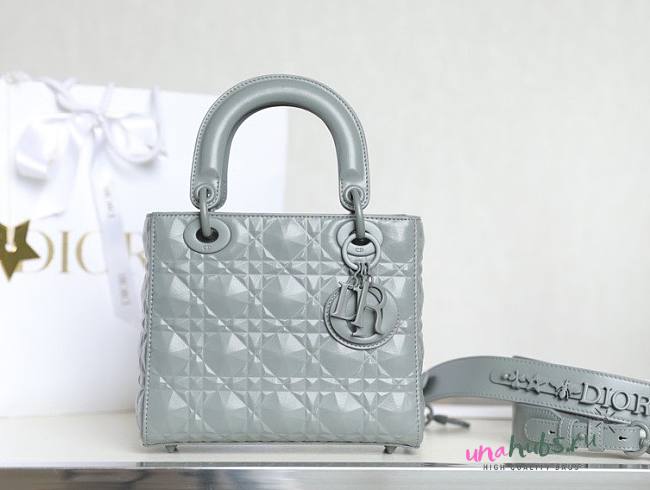 Dior lady small blue motif leather bag - 1