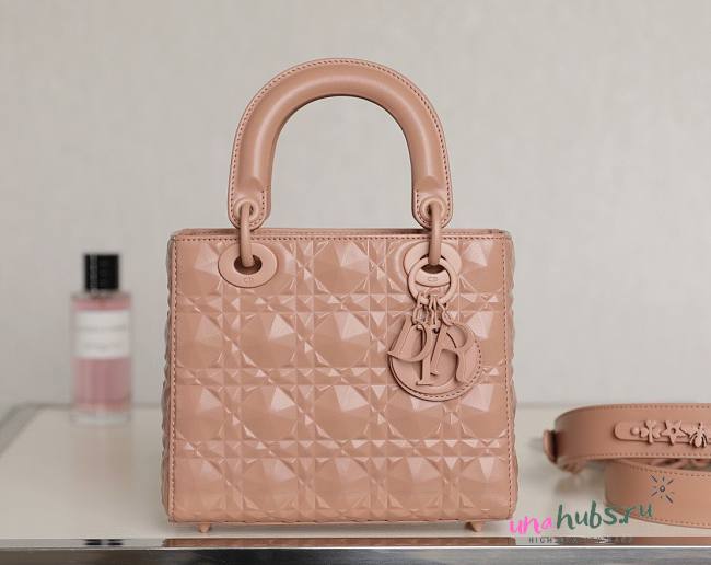 Dior lady small beige motif leather bag - 1