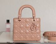 Dior lady small beige motif leather bag - 1