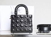 Dior lady small black motif leather bag - 1