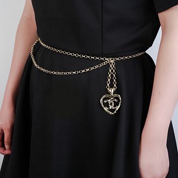 Chanel heart chain belt 