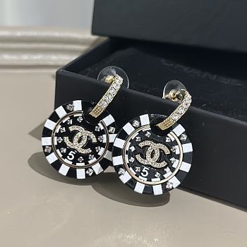 Chanel black game earings 