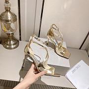 Jimmy Choo Azia 95 Gold Heels - 3