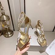 Jimmy Choo Azia 95 Gold Heels - 4