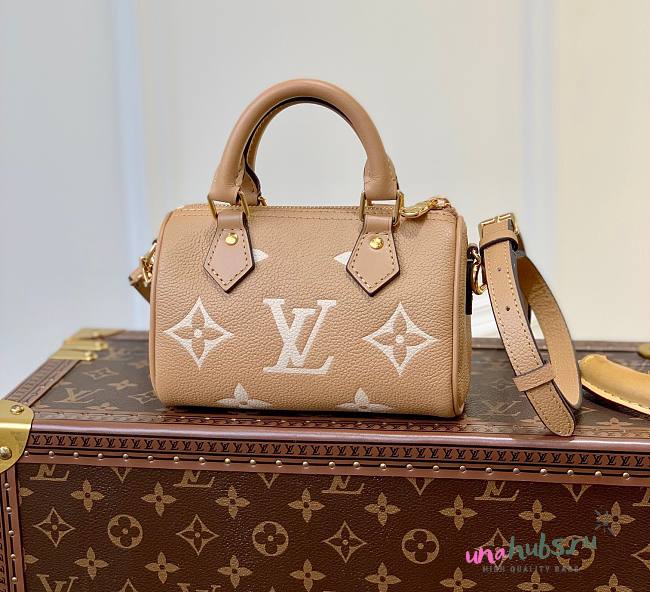 Louis Vuitton nano speedy beige bag - 1