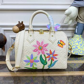 Louis Vuirtton x YK Speedy 25 Flower Beige Bag