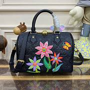 Louis Vuirtton x YK Speedy 25 Flower Black Bag - 1