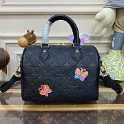 Louis Vuirtton x YK Speedy 25 Flower Black Bag - 3