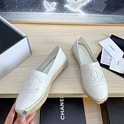 Chanel Espadrilles White Leather Shoes - 2