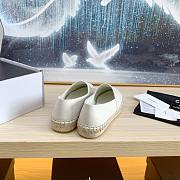 Chanel Espadrilles White Leather Shoes - 4