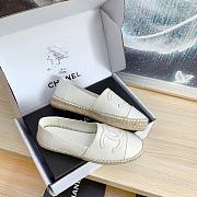 Chanel Espadrilles White Leather Shoes - 5