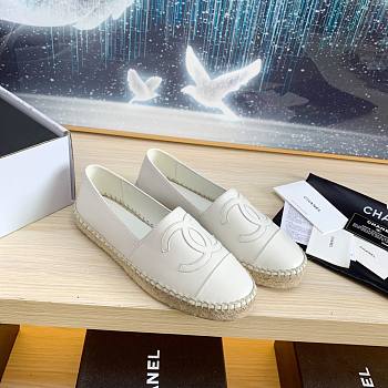 Chanel Espadrilles White Leather Shoes