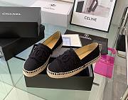 Chanel Espadrilles Black Fabric Shoes - 6