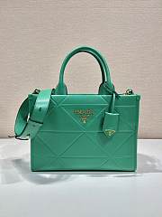 Prada Symbole small green stitched triangle motif leather bag  - 1