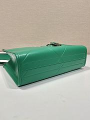 Prada Symbole small green stitched triangle motif leather bag  - 2