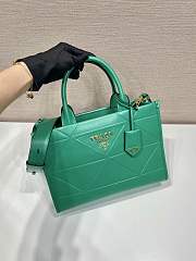 Prada Symbole small green stitched triangle motif leather bag  - 3