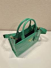 Prada Symbole small green stitched triangle motif leather bag  - 4