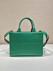 Prada Symbole small green stitched triangle motif leather bag  - 5