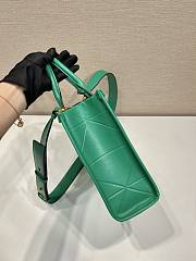 Prada Symbole small green stitched triangle motif leather bag  - 6