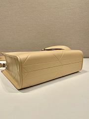 Prada Symbole small beige stitched triangle motif leather bag - 6