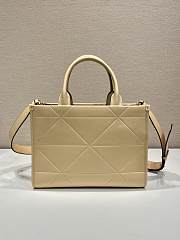 Prada Symbole small beige stitched triangle motif leather bag - 5