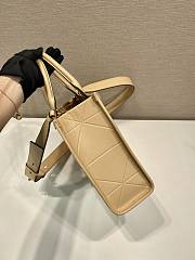 Prada Symbole small beige stitched triangle motif leather bag - 3
