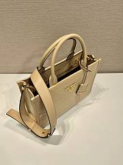 Prada Symbole small beige stitched triangle motif leather bag - 2