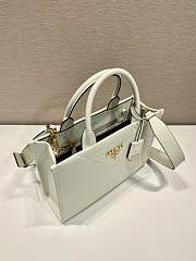 Prada Symbole small white stitched triangle motif leather bag - 6