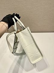 Prada Symbole small white stitched triangle motif leather bag - 5