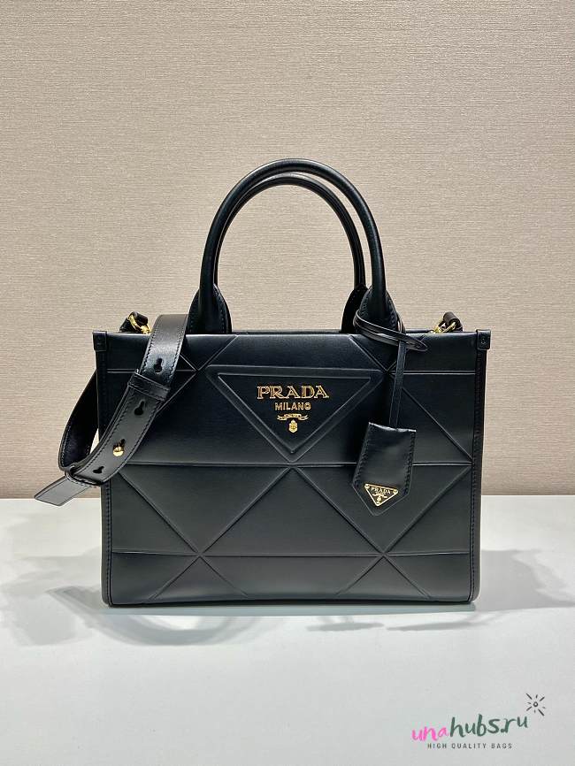 Prada Symbole small black stitched triangle motif leather bag - 1