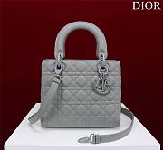 Dior Lady medium matte gray lambskin 24cm bag  - 1