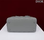 Dior Lady medium matte gray lambskin 24cm bag  - 2