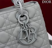 Dior Lady medium matte gray lambskin 24cm bag  - 5