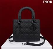 Dior Lady medium matte black lambskin 24cm bag - 1