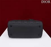 Dior Lady medium matte black lambskin 24cm bag - 6