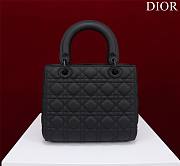 Dior Lady medium matte black lambskin 24cm bag - 5